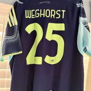 2025/2026 Adidas Ajax Amsterdam Away Weghorst Sail Jersey Sz l